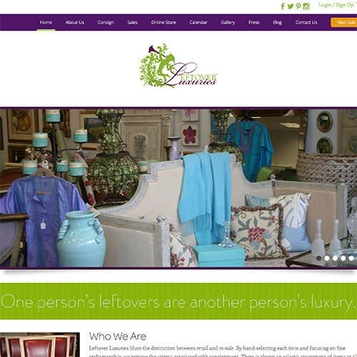 Leftover Luxuries Website Development, 2014